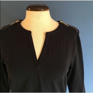 🆕 Michael Kora Navy Top w/Gold Accents